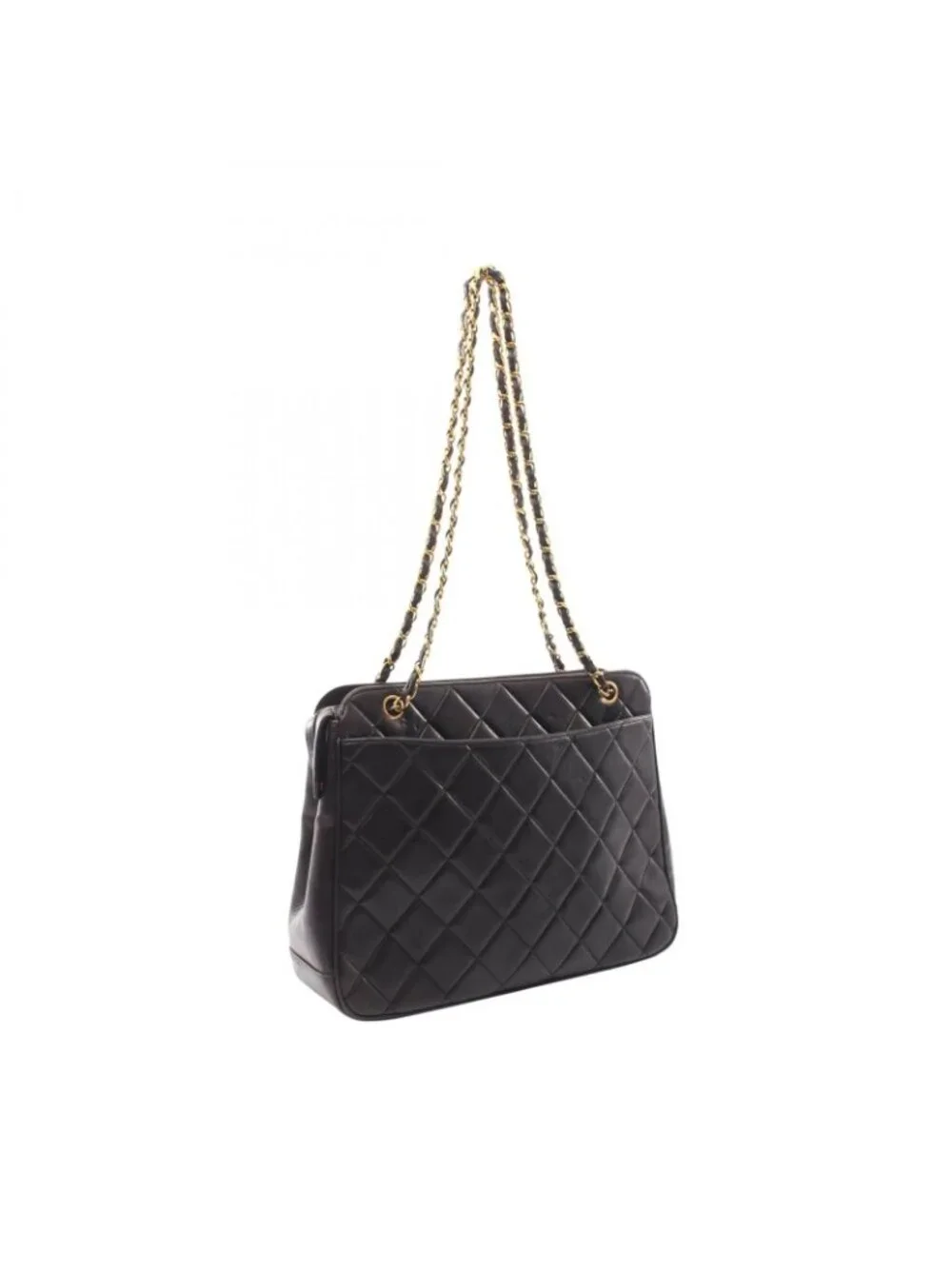 Chanel Shoulder Bag Quilted Black Lambskin